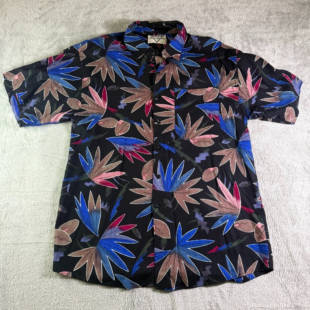 Marc Daniels‎ Floral Print Button Up Short Sleeve Shirt Casual Party
